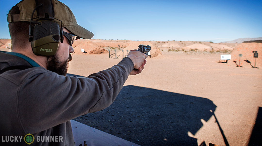 Chris fires the Korth Sky Marshal revolver